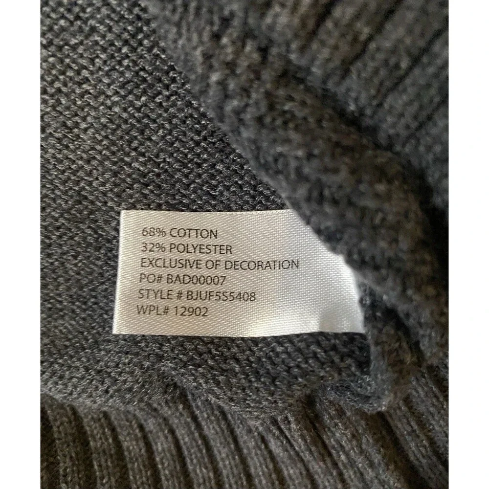 NWT U.S. Polo Assn. Men's Mixed Texture Quarter-Zip Sweater – Charcoal Gray XL
